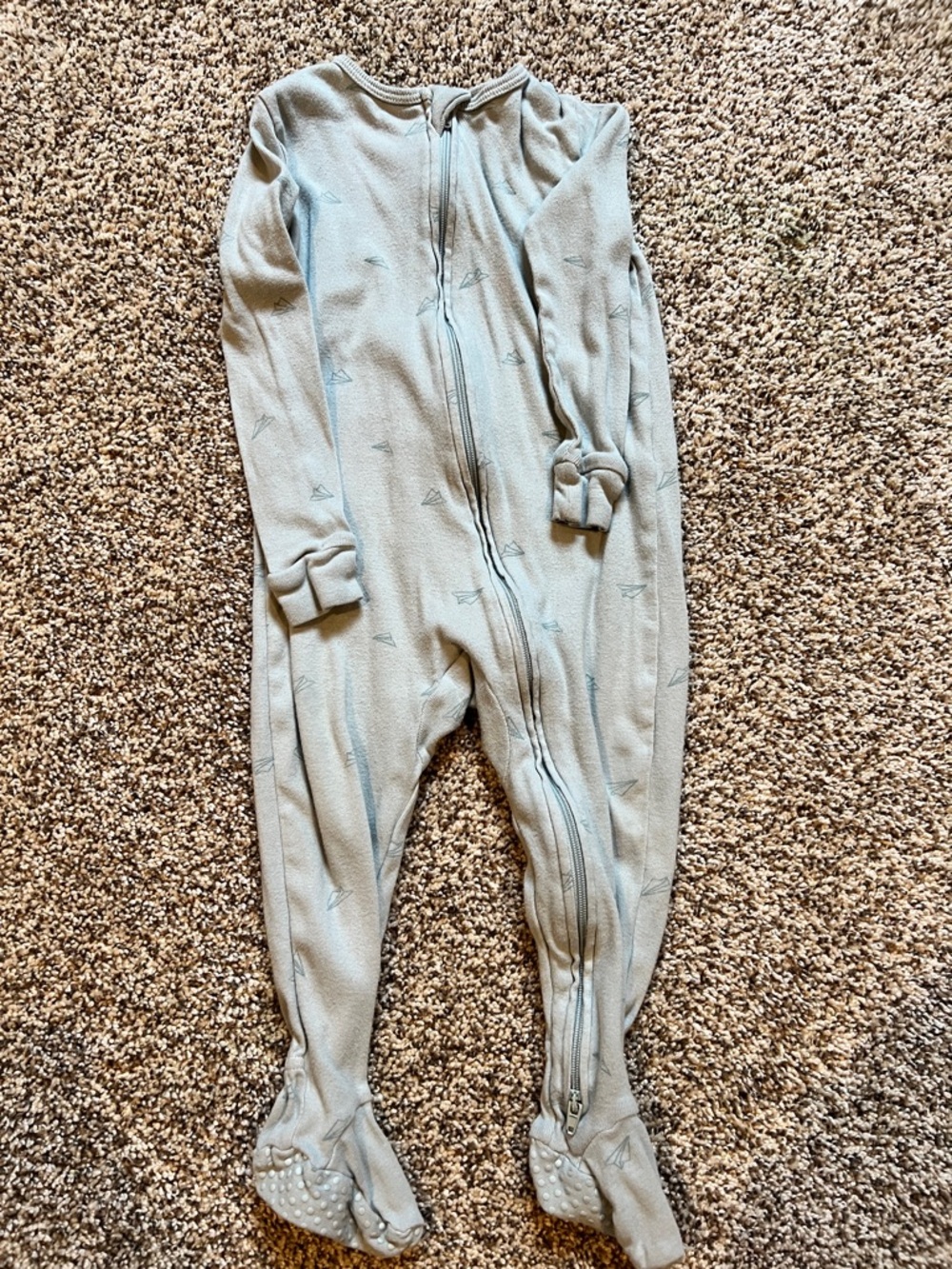 cloud island Light Blue Footed Zipper Pajamas